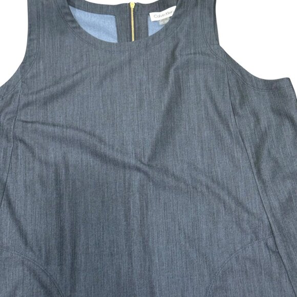 Calvin Klein Sleeveless Navy A Line Dress Size 16 Pockets - Picture 6 of 8